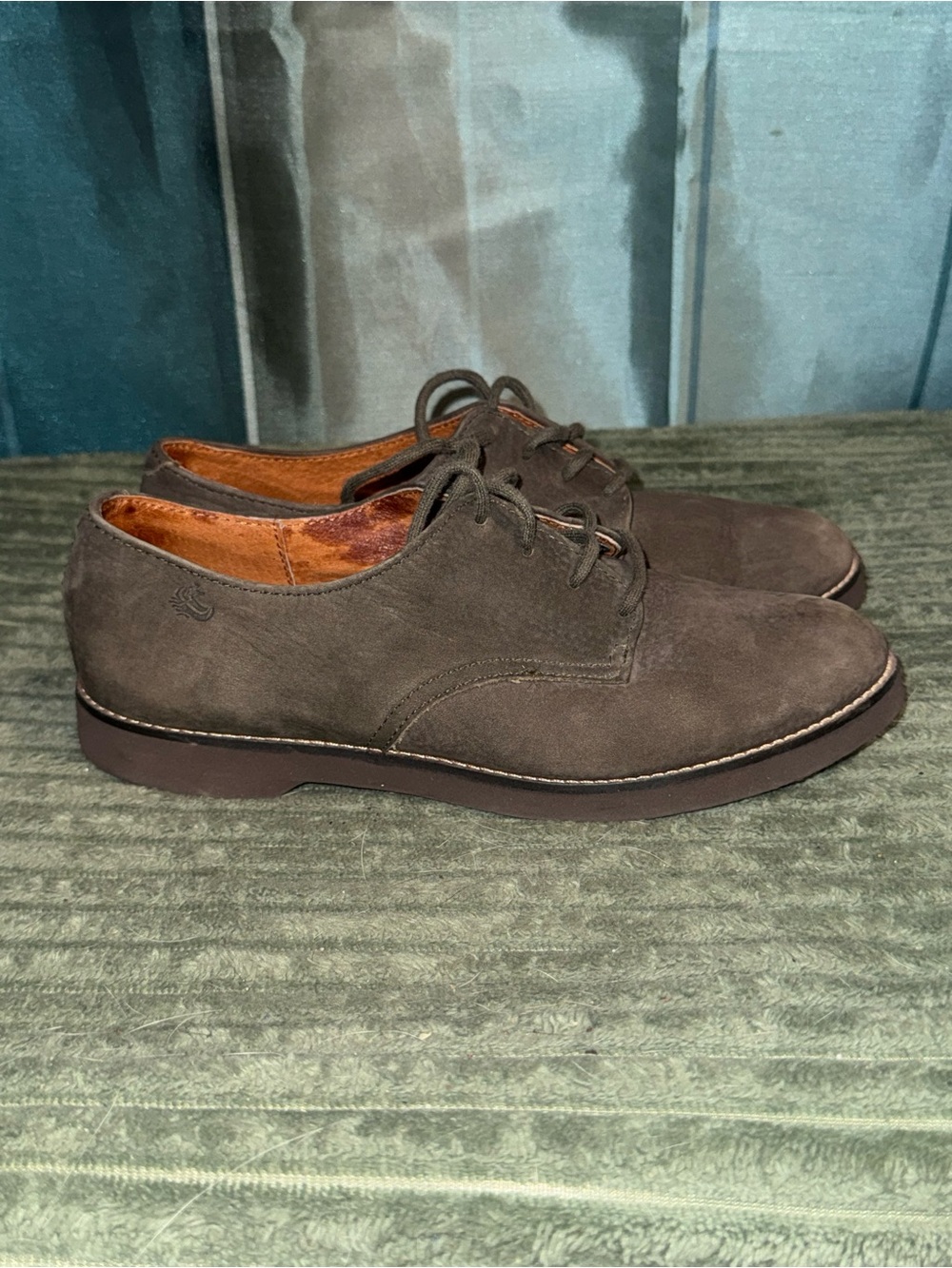 Classic Brown Suede Lace-Up Flats
